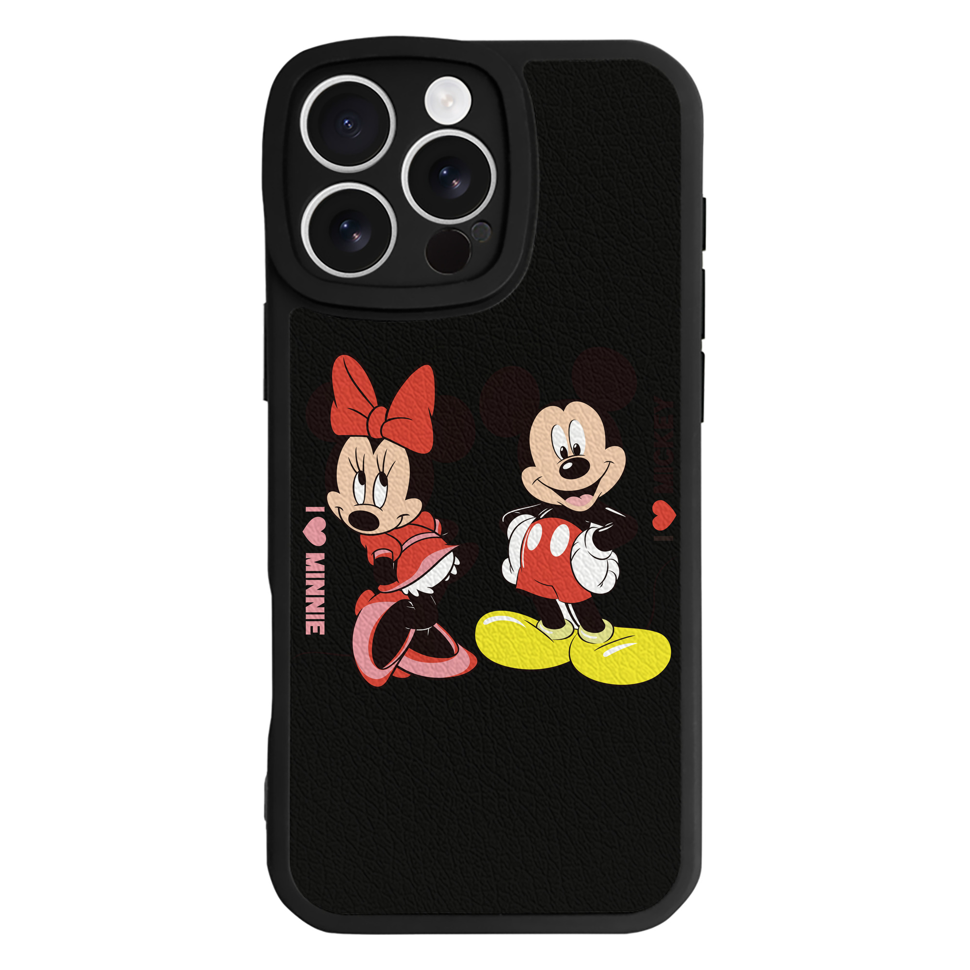 （画像用） ミッキーマウス Mickey Mouse 【iPhone 16シリーズ対応】シリコンスマホケース（レザー調） 材質：シリコン